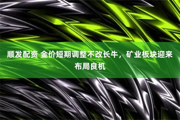 顺发配资 金价短期调整不改长牛，矿业板块迎来布局良机
